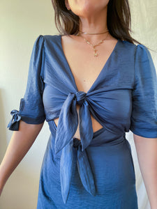 ALL TIED UP DRESS ~ NAVY BLUE