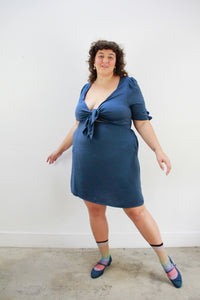 ALL TIED UP DRESS ~ NAVY BLUE