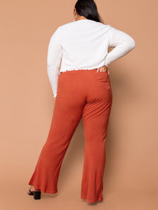 THE TIED SLIM FLARE PANT ~ Henna