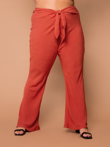 THE TIED SLIM FLARE PANT ~ Henna