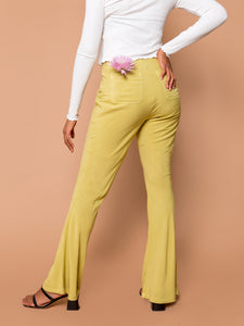 THE TIED SLIM FLARE PANT ~ Pear