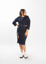 Load image into Gallery viewer, FLOWER KEYHOLE SKIRT ~ NAVY
