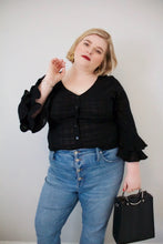 Load image into Gallery viewer, THE RUFFLE SLEEVE TOP ~ PURR