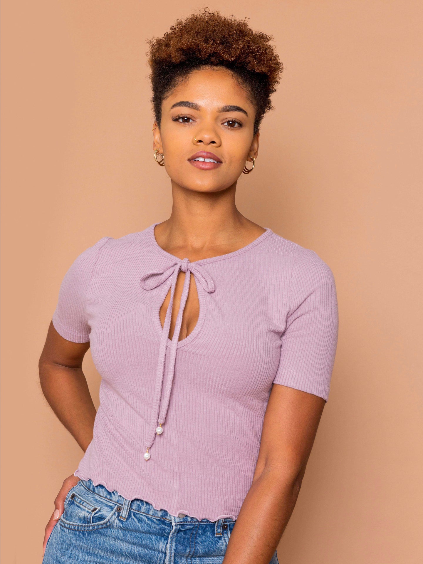 THE PEARL DROP TEE ~ Orchid