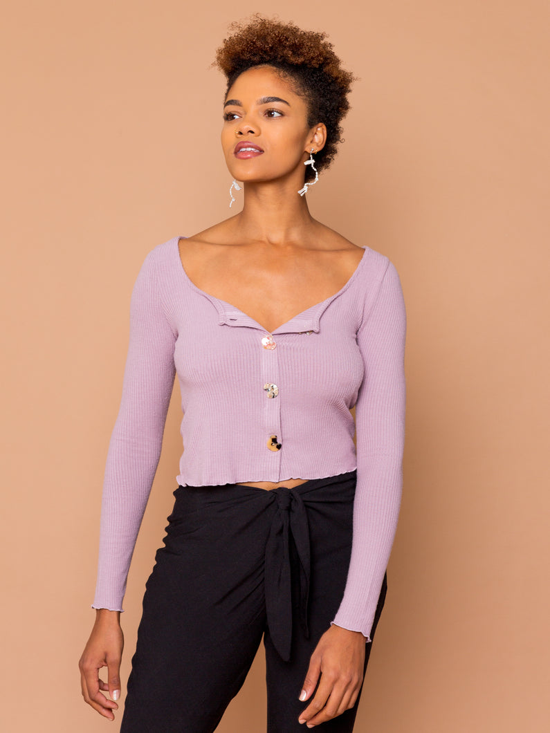 THE BUTTON PARTY CARDI - Orchid