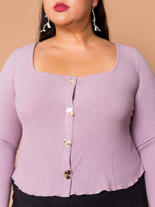 THE BUTTON PARTY CARDI - Orchid