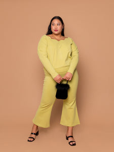THE WAVY BABY PULLOVER -  Pear