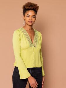 THE LOVERS LACE TOP ~ Pear