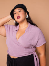 Load image into Gallery viewer, THE BOWLER WRAP TOP ~ Orchid