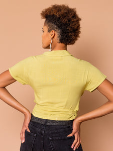 THE BOWLER WRAP TOP ~ Pear