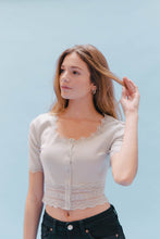 Load image into Gallery viewer, THE LACEY TEE ~ CHERRY
