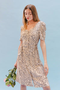 THE DOUBLE LACEUP DRESS ~ NIGHT GARDEN