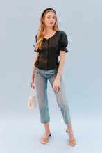 Load image into Gallery viewer, THE DOUBLE LACEUP TOP ~ BLACK