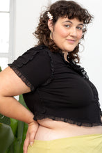 Load image into Gallery viewer, THE RUFFLE EDGE TOP ~ Black
