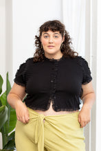 Load image into Gallery viewer, THE RUFFLE EDGE TOP ~ Black