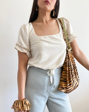 Load image into Gallery viewer, THE SQUARE NECK CINCHED TOP ~ IVORY