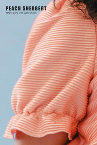THE SQUARE NECK CINCHED TOP ~ PEACH SHERBERT